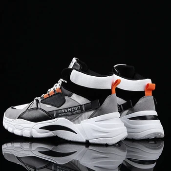 

Fashion Men Tennis Shoes High Tube Sneakers Men Casual Shoes Breathable Mesh Male Comfortable Autumn Vintage Sneakers
