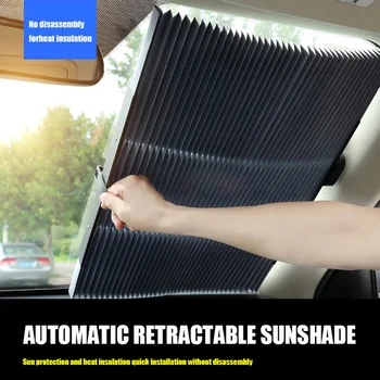 

VODOOL Auto Retractable Car Windshield Sunshade Cover Windscreen Window Sun Shade Shield Curtain Anti UV Protection Accessories