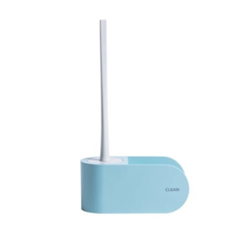 light blue Чистящие щетки для ванной комнаты, бытовые настенные Висячие длинные ручки, мягкие волосы, щетка для унитаза, набор чистящих щеток для ванной комнаты, чистые принадлежности - Цвет: light blue