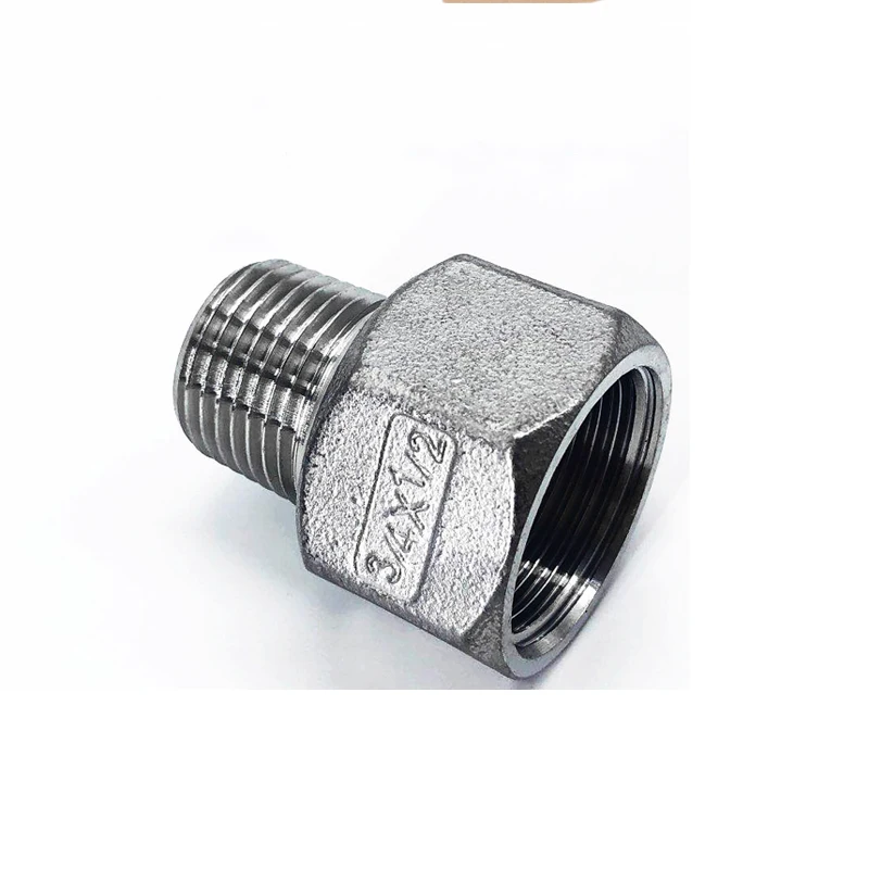 

1/4" 3/8" 1/2" 3/4" 1" 1-1/4" 1-1/2" BSP Female To Male 304 Stainless Steel Socket Reducer Pipe Fitting Connector Adapter