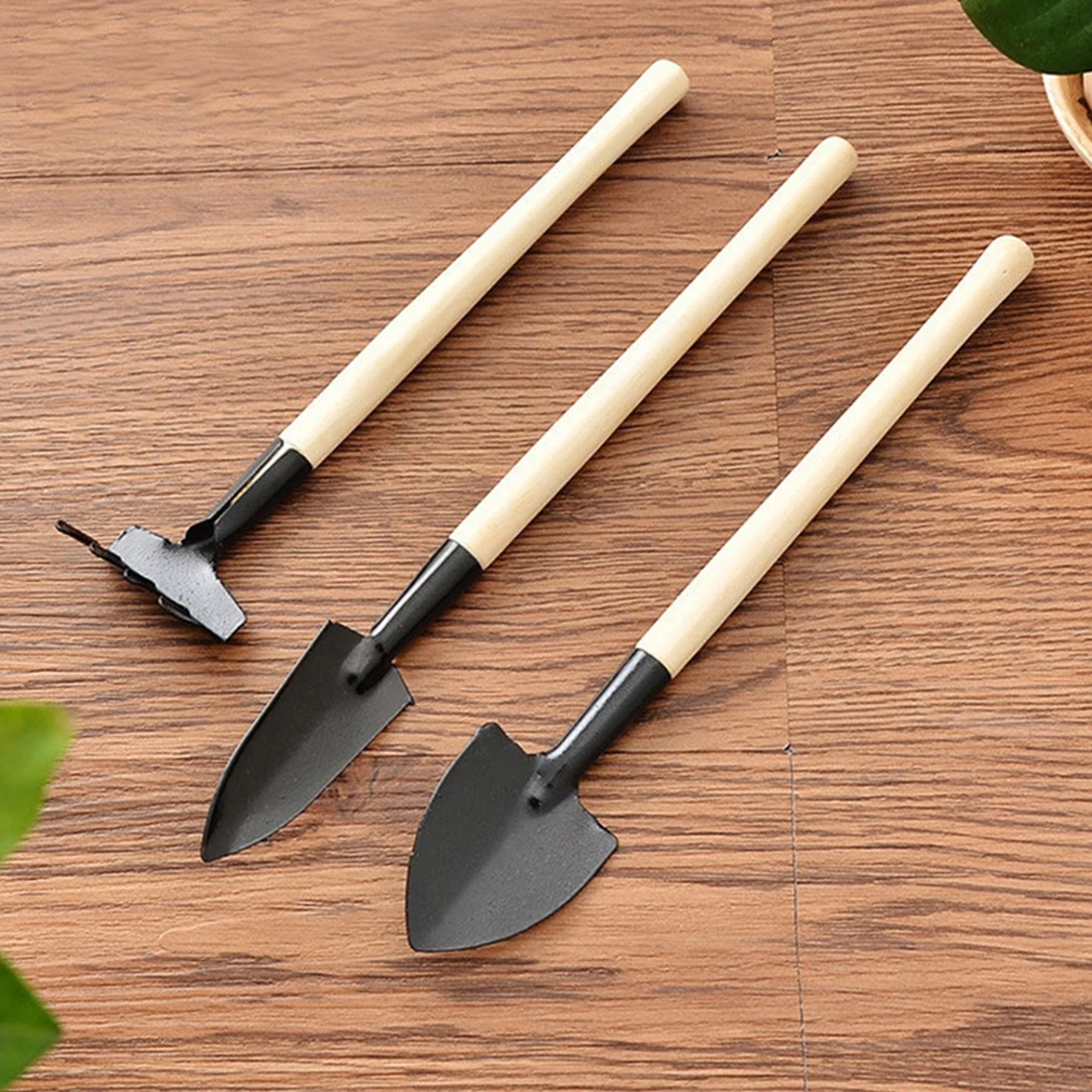 

3Pcs Gardening Tool Set Spade Shovel Rake Mini Digging Suit Flowers Potted Plant Succulent Bonsai Planting Tool Home Garden Tool