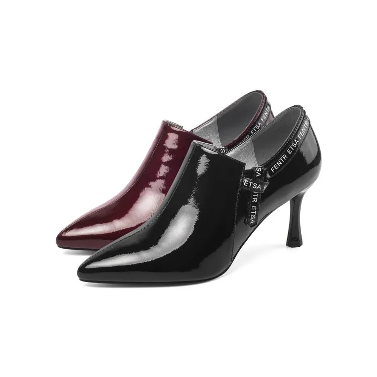 

2020 Fashion Early Spring New Style Pointed-Toe Lettered Decoration Deep Mouth Solid Color Stiletto Fashion Four Seasons Shoes