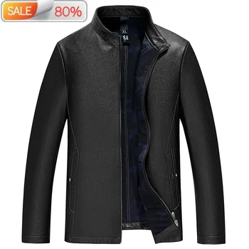 

Real Genuine Jacket Men 100% Goatskin Leather Coat Casual Slim Fit Chaqueta Cuero Hombre ZTS-1900A B23A39
