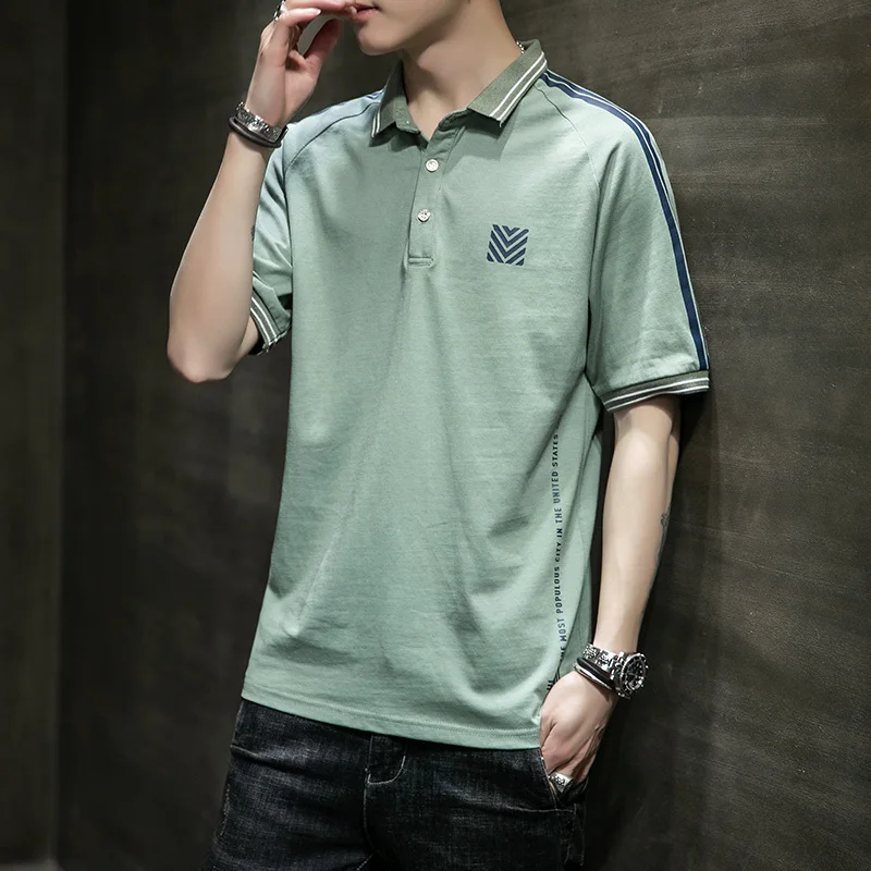 Мужская летняя футболка с коротким рукавом новый стиль 2020 трендовая в Корейском