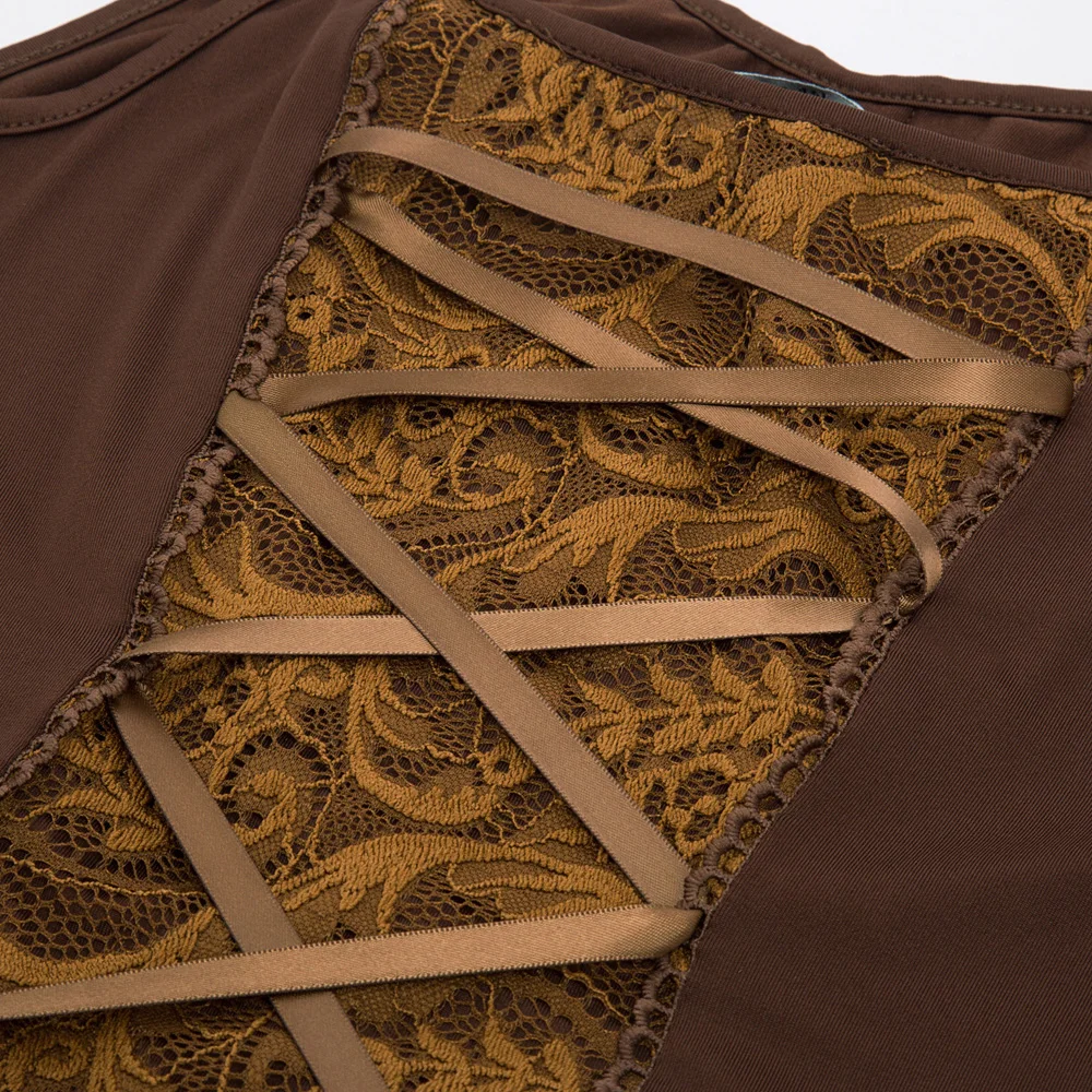 Sd-сексуальные женские топы в стиле ретро на бретельках, стимпанк, Ренессанс, кружева и пуговицы, украшенные, модные Дамская комбинация