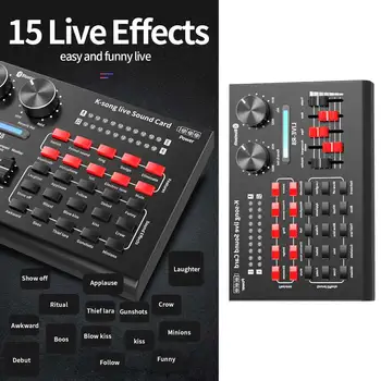 

Audio Mixer Accessories Recording Voice Chat Headset Microphone Live Sound Card Karaoke Personal Entertainment Home External USB