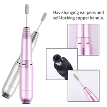 1 шт. сверлильный станок для маникюра розового и серебристого цветов, электрический портативный резак для ногтей, металлический простой в эксплуатации, ручка с шариками для ногтей