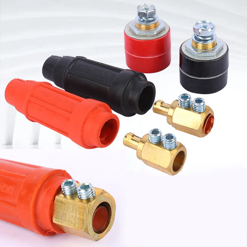 Chinese Square Cable Quick Connector Welding Machine Fast Plug Copper Fitting Female Male Cable Connector Socket AdaptorDKJ16-95 fit id 5mm od 8mm hose pipe male female water cooled gas adapter quick connector 501d wp 18 tig mig welder welding torch plug