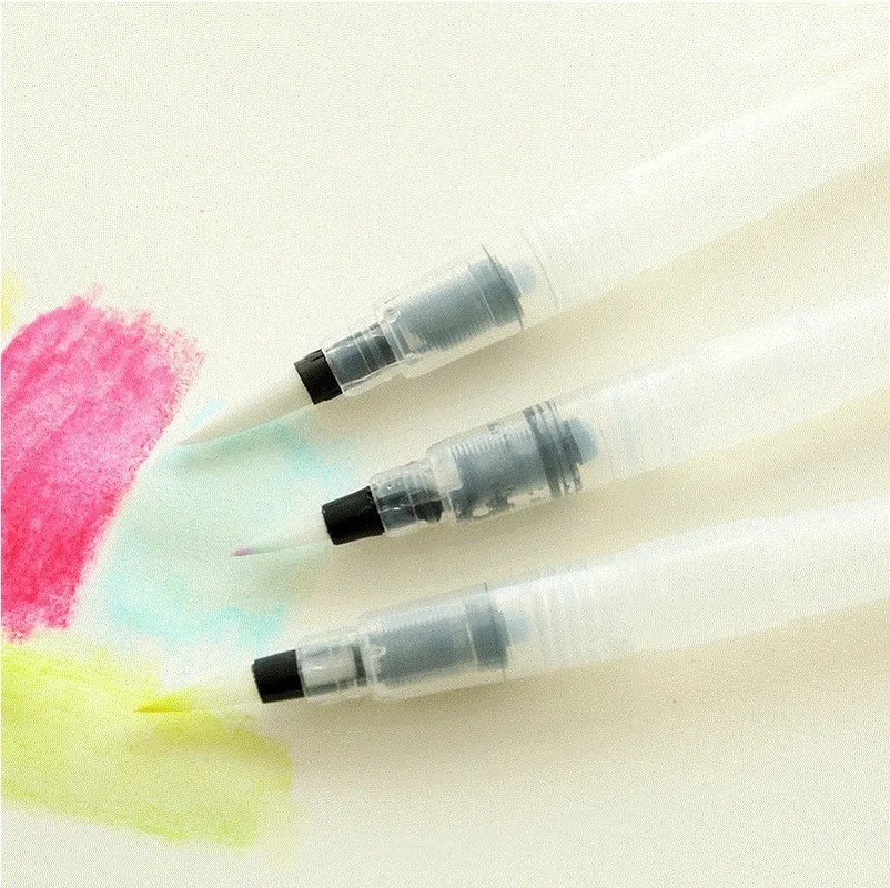 Bolígrafo de tinta rellenable, pincel de agua para pintar, caligrafía, papelería de oficina, 1 Uds.