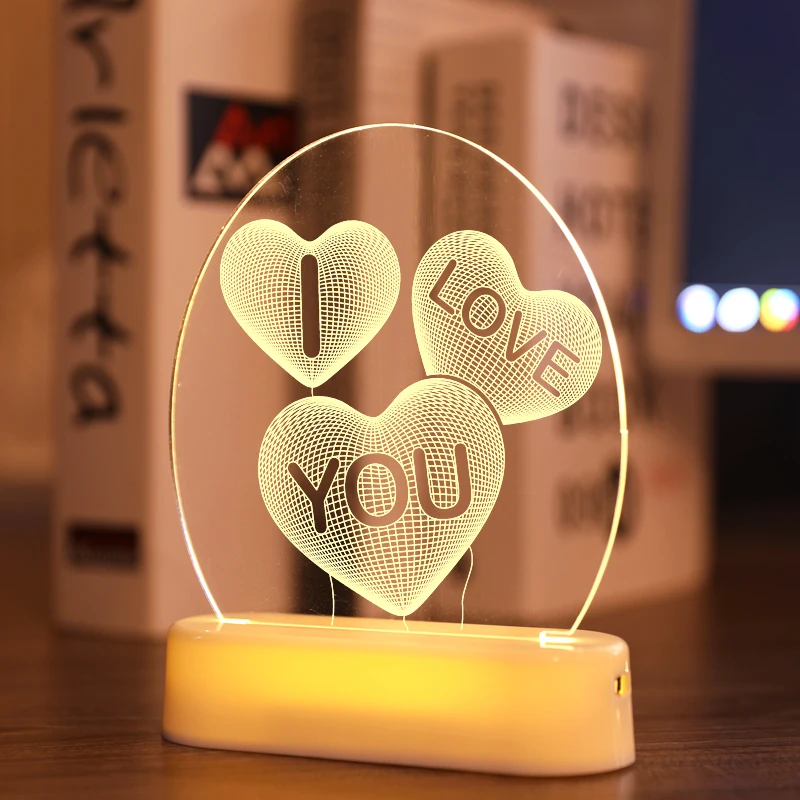 Night Lights Children's Valentine's Day Gift Table Lamp Christmas Wedding Bedroom Night Lamp Room Decor Girl Boy Birthday Gifts star wars night light Night Lights