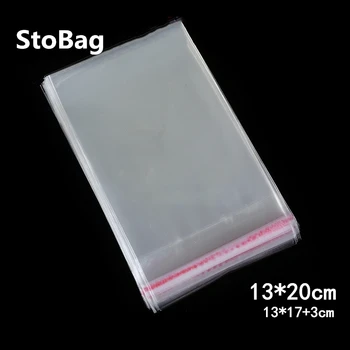 

StoBag 200pcs 13*20cm Clear Self Sealing Plastic Bags Candy Cookie Christmas Birthday Party Decor Toy Gift Jewelry Packaging Bag