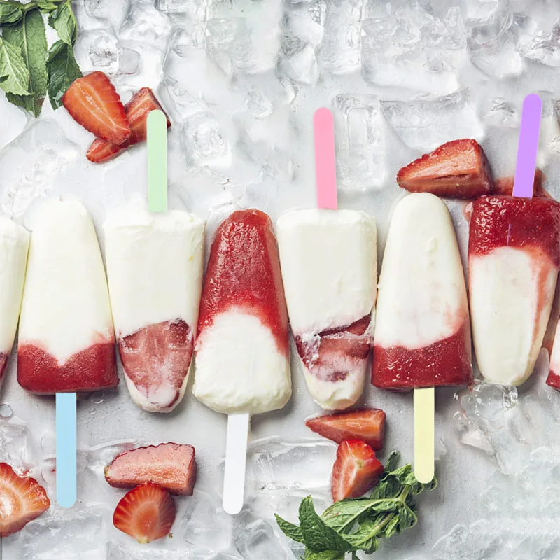 Ice cream sticks 10Pcs acrylic ice cream sticks transparent colorful for home kids making popsicle mould supplies Hawaii party
