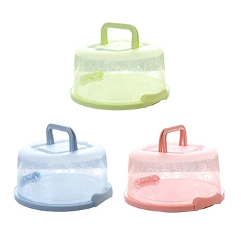 

New Plastic Round Cake Box With Handle Case Birthday Wedding Party Storage Box Container Dessert Pastry Cover Holder