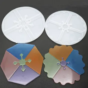 

3 Pcs/set Crystal Epoxy Mould DIY Irregular High Mirror UV Resin Pendant Coaster Making Silicone Mold Set