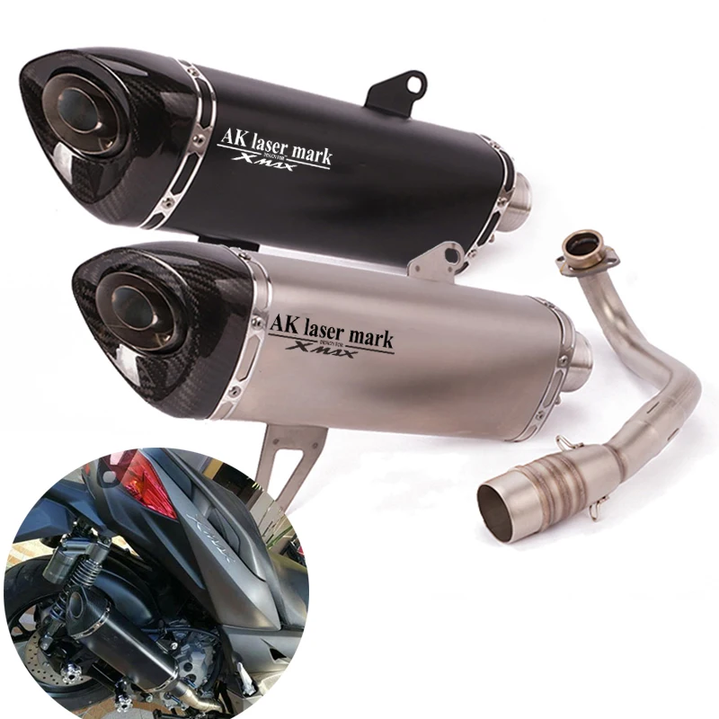 X-Max Slip-On Moto Marmitta Marmitta Testata Gomito In Fibra Di Carbonio Fuga Moto Db Killer Per Yamaha Xmax 250 300 400 2017-2019