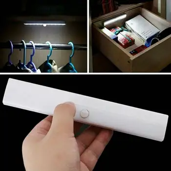 

PIR Under Cabinet Light 4*AAA Batteries Motion Sensor Closet Lights Wireless Magnetic Stick-on Cordless 10 LED Night Light Bar