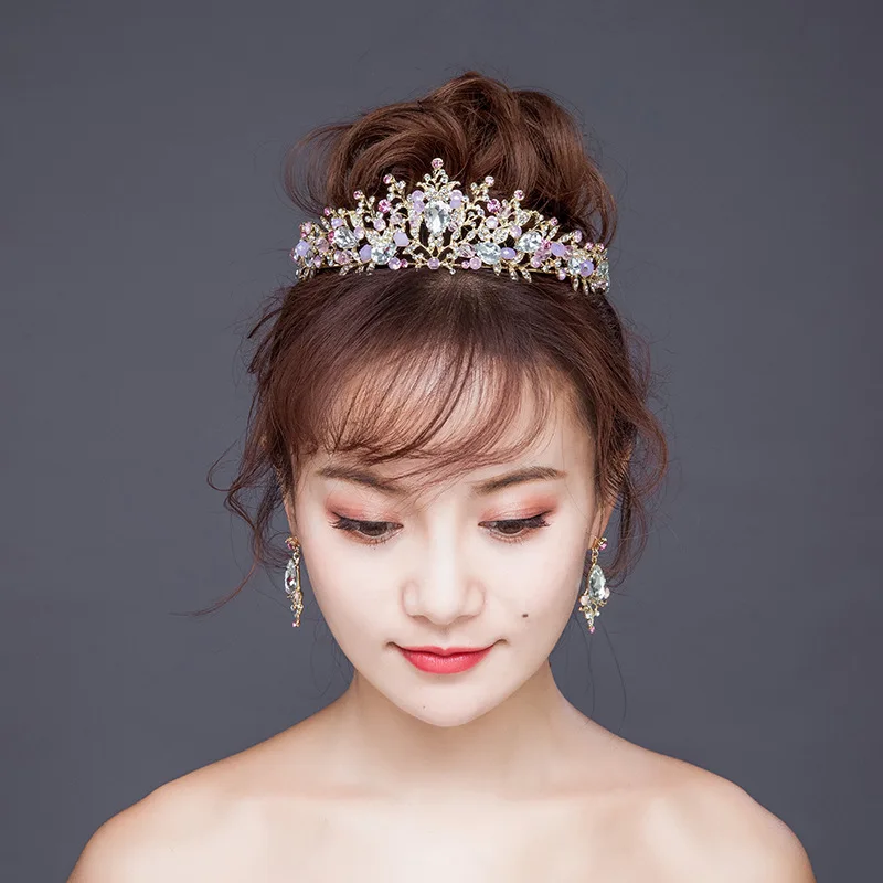 Headband Pink Jewelry Tiara Hair Accessories Wedding Adorno Pelo Novia SQ0257