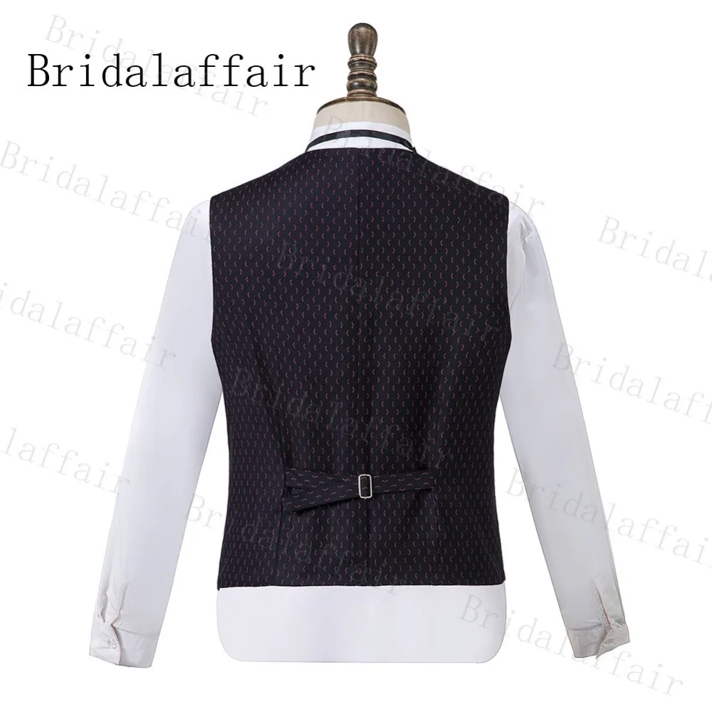 Bridalaffair костюмы на заказ черный с красной кривой 3 шт тонкий крой шаль блейзер с воротником модный смокинг шафера для выпускного вечера
