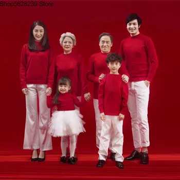 

Year Of The Rat Sweater Woman Quality 100% Sweater New Year Clothes This Year Of Life Festive Red Long Sleeve Knitting Shirt