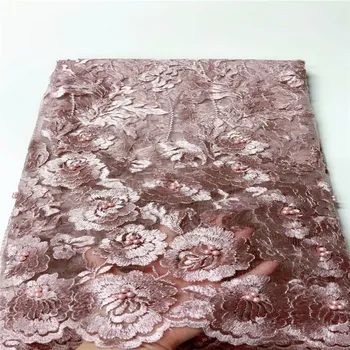 

New beads Lace Fabric 2020 High Quality Latest stones African Lace Fabric Wedding French Tulle Lace Fabric Nigerican Wedding