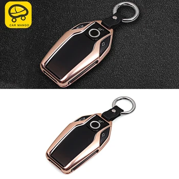 

CARMANGO Car Accessories Aluminum Alloy Key Case Key Cover Bag Holder Chain Decoration for BMW 1 3 5 7 Series X1 X3 X4 X5 X6