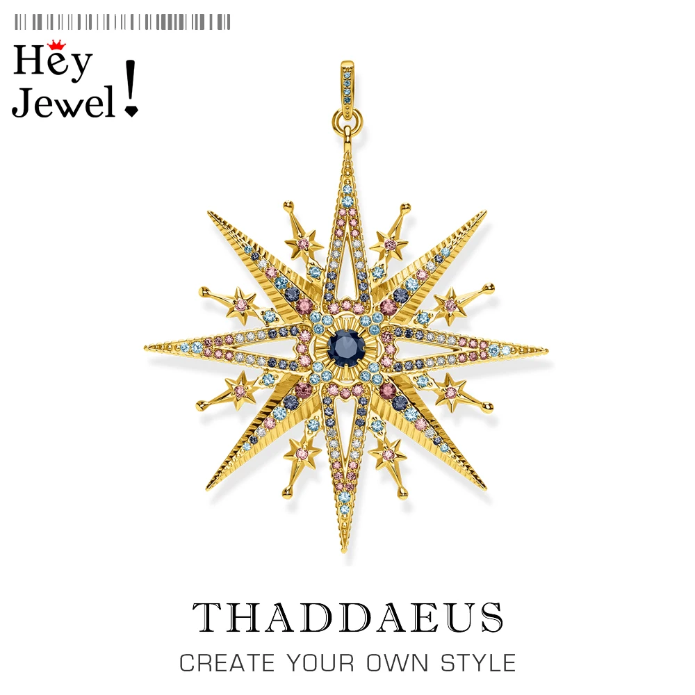 Pendants Royalty Star Golden,2020 Spring Jewelry Vintage 925 Sterling Silver Accessorie Preciously Handcrafted Gift For Women