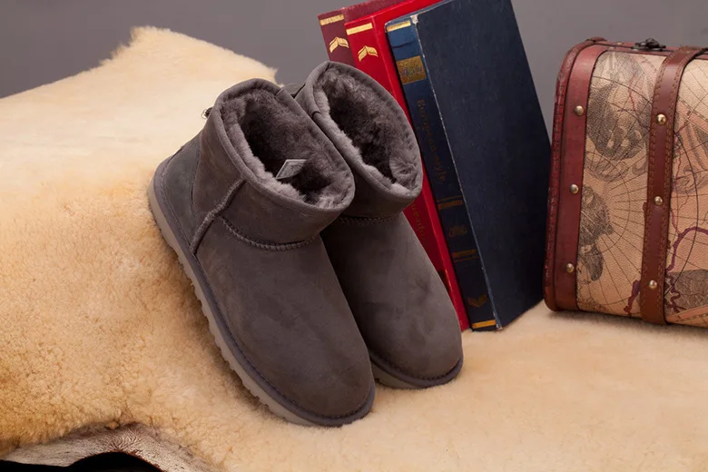Новинка; зимние ботинки из натуральной овечьей кожи; классические женские ботинки из натурального меха в австралийском стиле; Теплые ботильоны; зимняя обувь для женщин