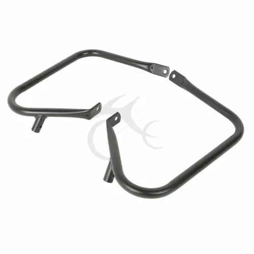 Подсидельная мотоциклетная сумка сумки стальная защита кронштейн для Harley Touring Road King Road скользящий Electra Glide 1997-2008 - Цвет: Black