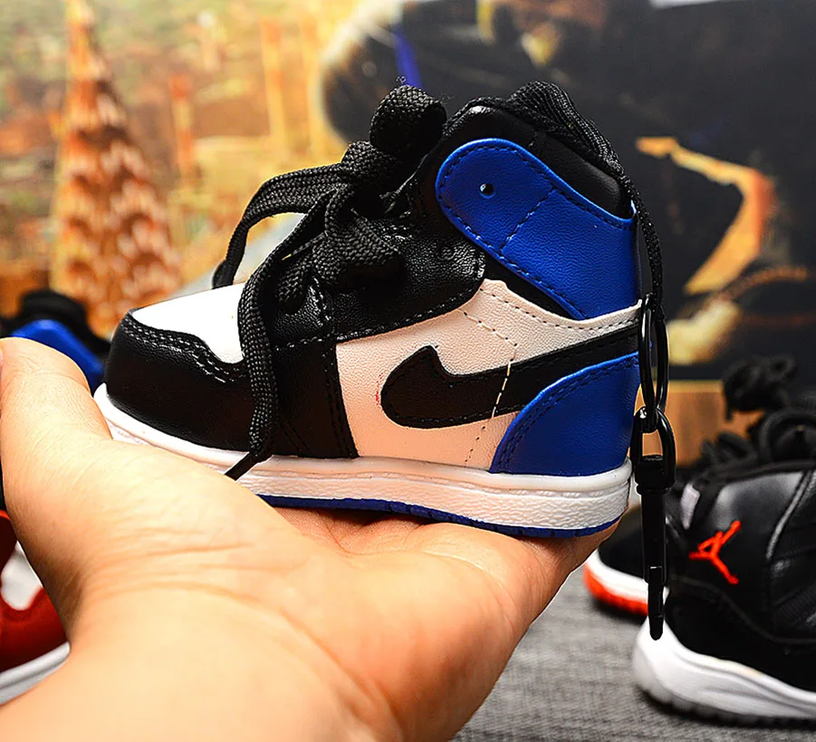 DIY ретро OG Air Jordan " разведенный" 3D Мини кроссовок Джордана кожаный брелок Подвеска для пары Кукла аксессуар