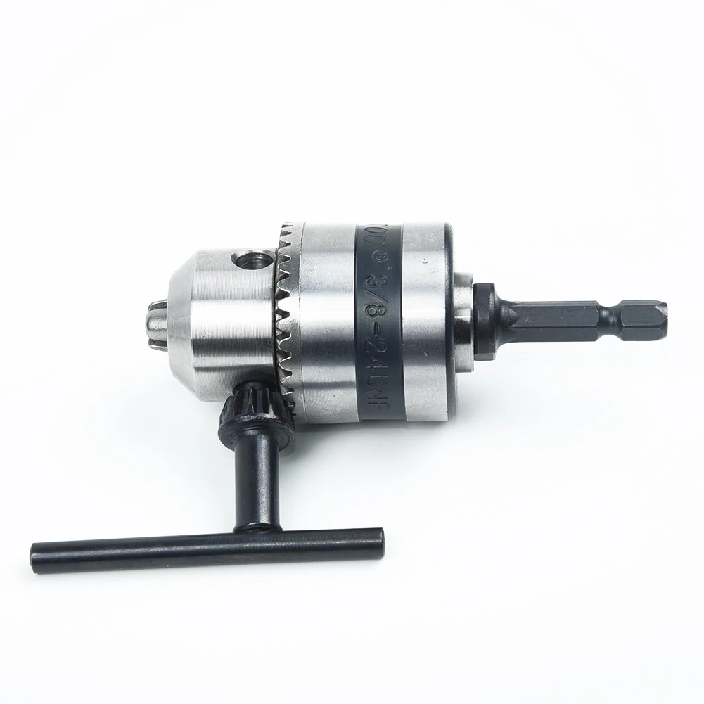 3/8 1.5-10MM 24UNF Keyless Drill Bit Chuck Clip 1/4 Hex Shank Rod Adapter Steel Drill Chuck Clamp Wooden Drilling Woodworking ► Photo 2/6
