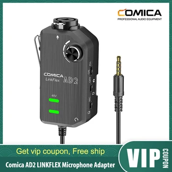 

Comica AD2 LINKFLEX Microphone Adapter XLR 6.35mm 48V Phantom Real Time Monitor Guitar Interface Adaptor For IPhone IPad Mac