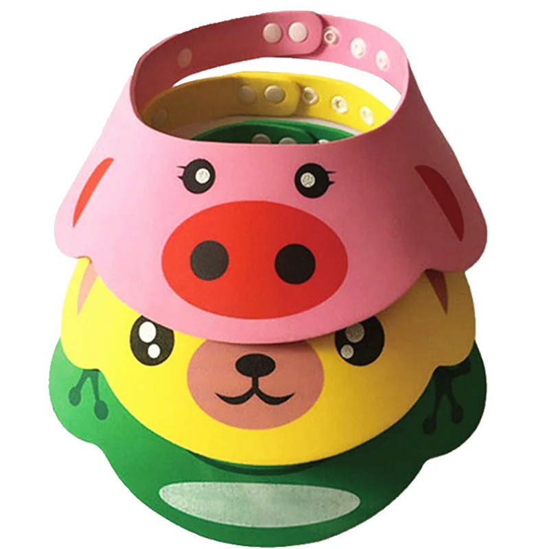 Los niños del bebé de bebé gorra de ducha de baño de ducha sombrero visera lavado sombrero de protección de pelo Cap impermeable proteger los ojos de pelo de los niños de juguete de baño