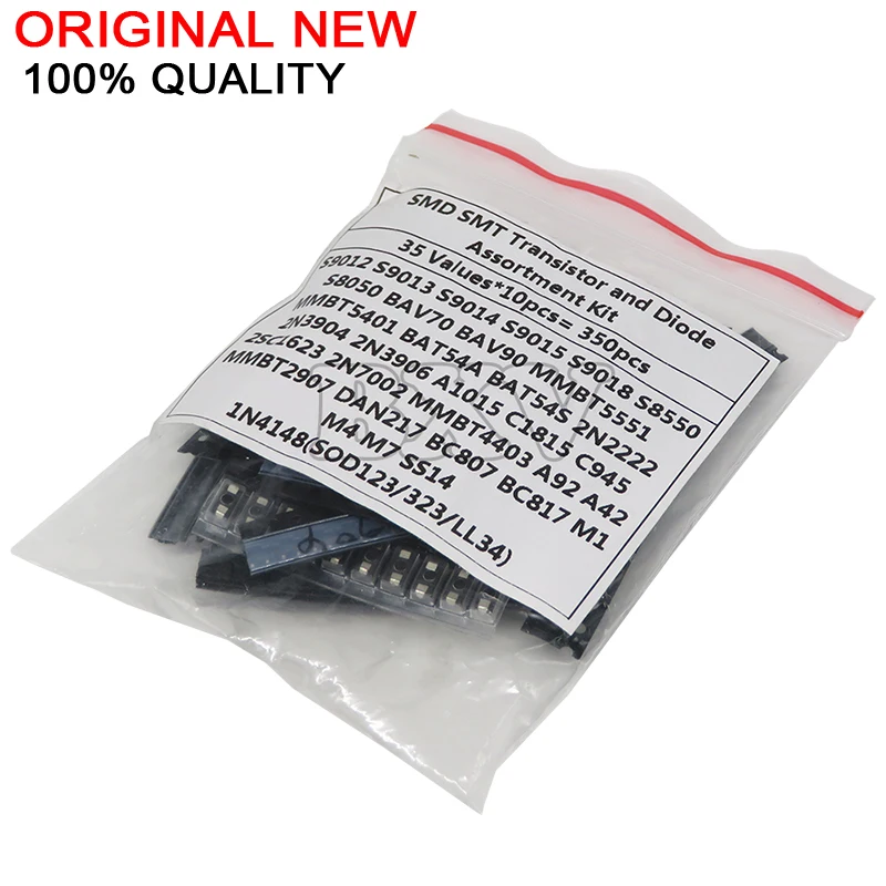 

35Values*10PCS=350PCS SMD SMT DNIGEF Transistor And Diode Assortment Kit Free Shipping