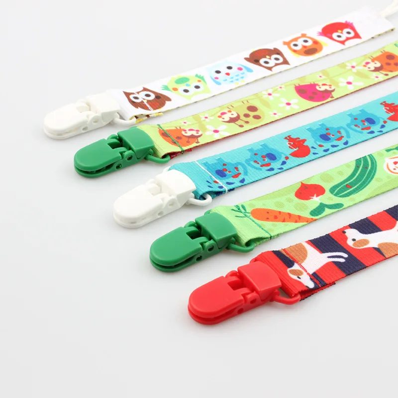 2PCS Baby Pacifier Chain Safe Plastic Clips Fabric Cartoon Prints Dummy Soother Nipple Holder Baby Teether Clips 2PCS Baby Pacifier Chain Safe Plastic Clips Fabric Cartoon Prints Dummy Soother Nipple Holder Baby Teether Clips