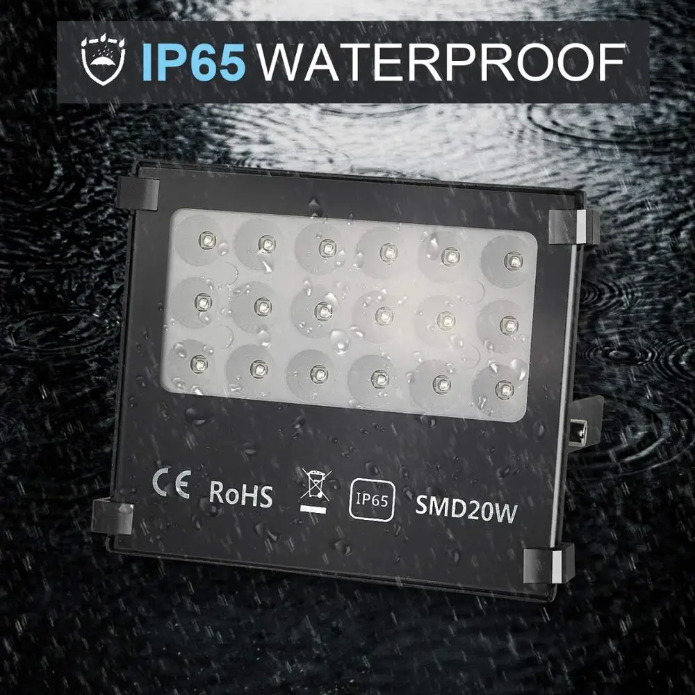 [Seven Neon] AC85-265V 20 Вт наружный водонепроницаемый SMD3030 светодиодный прожектор, RA> 80 высокомощный светодиодный прожектор, квадратный/стадион/придорожный фонарь