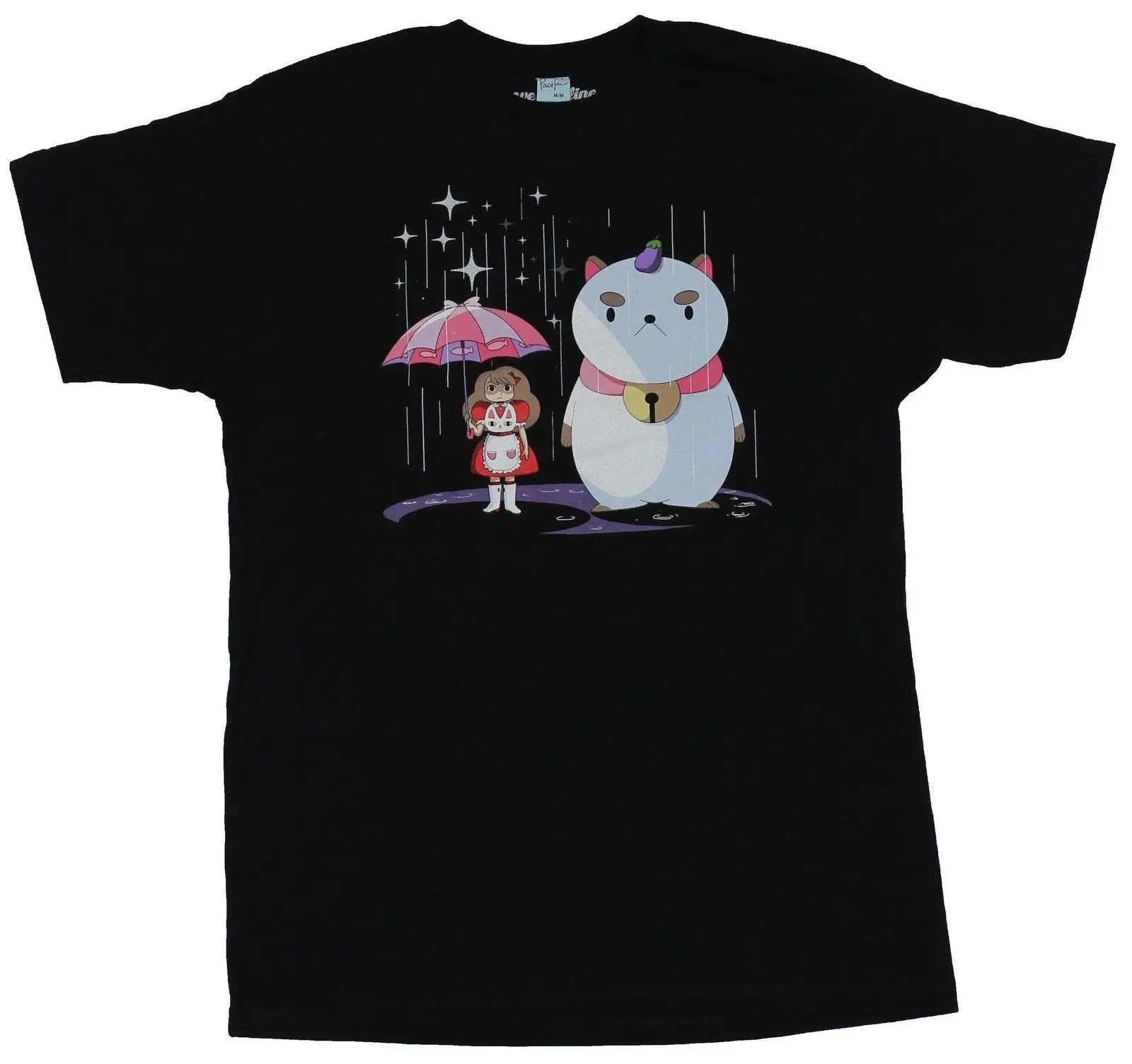 

Bee & Puppycat Mens T-Shirt - Giant Puppycat and Bee in A Magic Rain Shower Cartoon t shirt men Unisex New Fashion tshirt