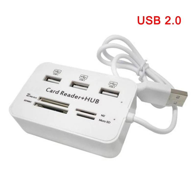 usb 2.0 3 порта USB Multi-In-1 концентратор MS SD M2 TF кард-ридер Алюминиевый адаптер PUO88 - Цвет: usb 2.0