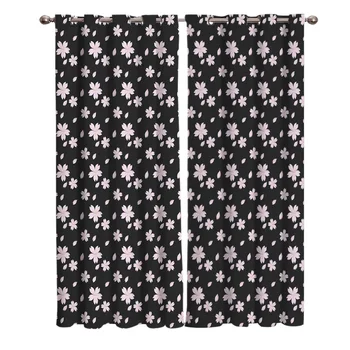 

Japanese Traditional Cherry Blossom Pattern Biackout Window Curtains Living Room Curtain Kitchen Blackout Curtains