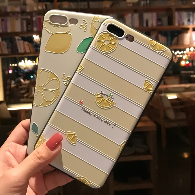 Рельефный чехол для телефона с изображением Летних Фруктов арбуза лимона iPhone 6 6S 7