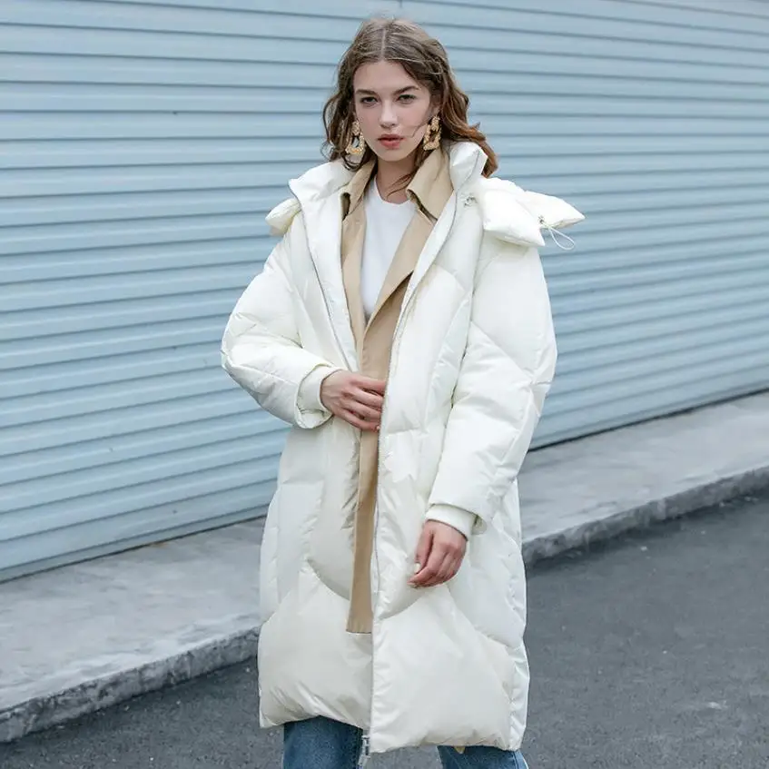 Модные большие размеры с капюшоном размера плюс толстые теплые пушистые пуховые