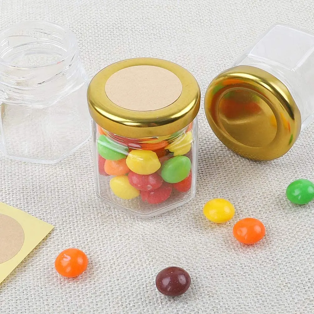 Hexagon Glass Jars Premium Food-grade. Mini Jars With Lids For Gifts, Wedding Favors, Honey, Jams And More 4