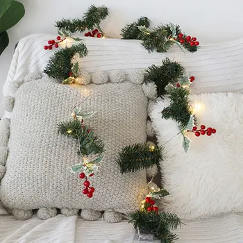 

78.74inch Pinecone Indoor Outdoor 20 Lamps Berries Battery Powered Bendable Garland Christmas Decor LED String Lights New Year