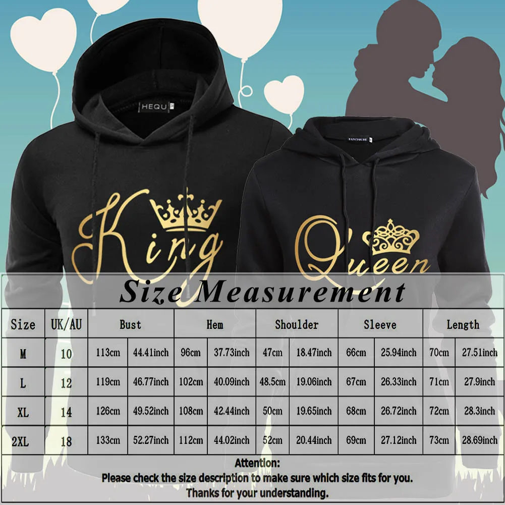 Poshfeel King queen Толстовка с принтом пары влюбленных толстовки Толстовка с капюшоном Пуловеры спортивные костюмы подарок