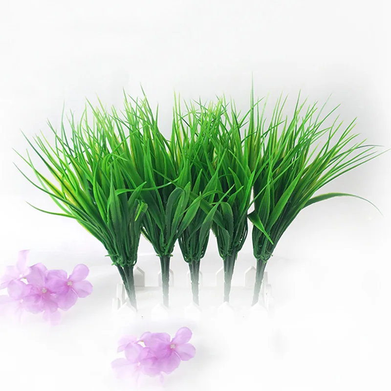 5 Bundles Fake Greenery Turf Grass Artificial Plant For Home Office Dining Bar Engagement Wedding Decoration Supplies