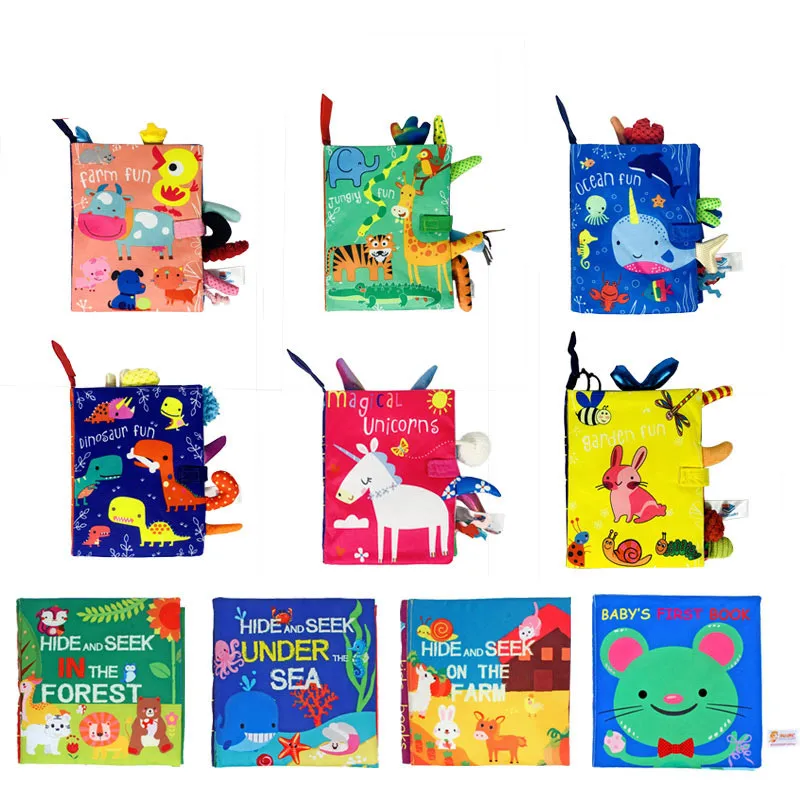 Baby Cloth Book Sound Paper Early Learning Toy Tail Cloth Book Parent-child Interactive 2