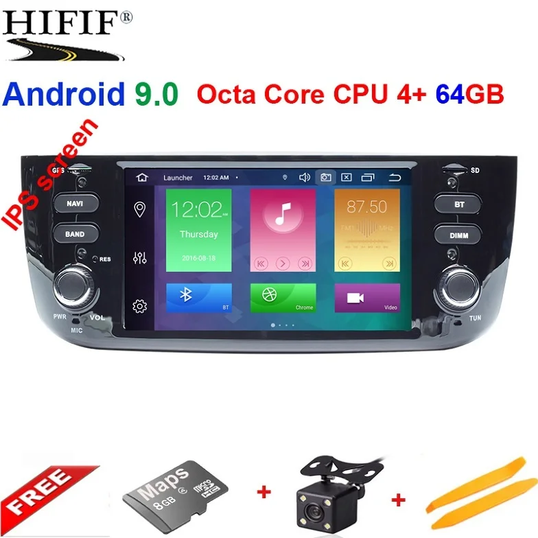Автомобиль Android 9,0 DVD gps плеер для FIAT LINEA PUNTO EVO авто радио стерео BT Wifi Восьмиядерный Зеркало Ссылка 4 Гб+ 64 ГБ карта DVR SD DAB - Цвет: Octa Core 4G 64G