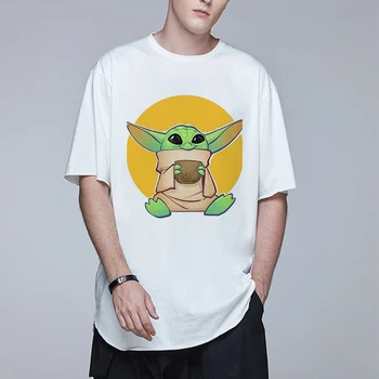 

Baby Yoda Mandalorian Men T Shirt Harajuku Star Wars T Shirt Hip Hop Men Top Tees Funny T Shirt Print Casual Short O-neck CDJLFH