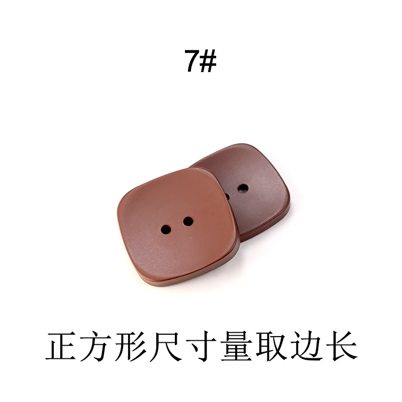 7 6pcs 2 Holes Square Buttons For Clothing Coat Craft Plastic Sewing Resin Button Baby kids Suit Garments 20mm 25mm Needlework JOD - Color: 7