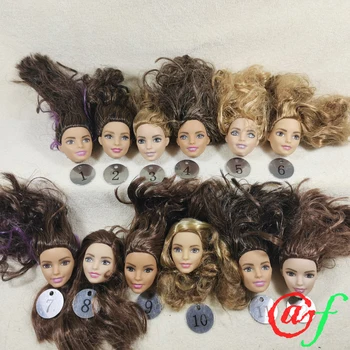 

B666-7 Original Foreign Trade West Asia Dimples Beauty 1/6 OOAK NUDE Doll Head Mussed MIXED Hair for DIY