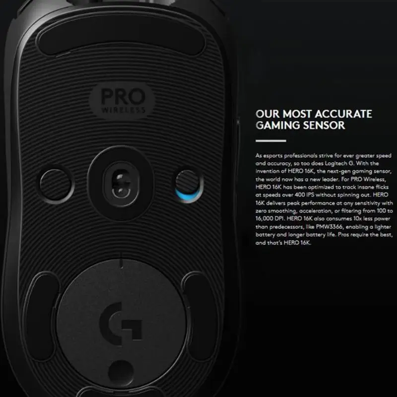 Программируемая Беспроводная игровая мышь logitech G PRO, лазерная мышь Lightspeed 16000 dpi, Регулируемый датчик Hero, RGB, двойной режим мыши
